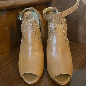 Michael Kors Jessica Leather Open-toe Bootie